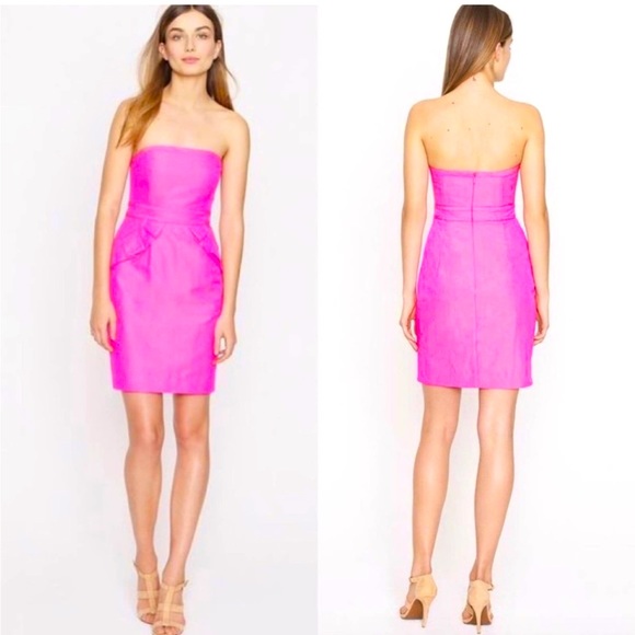 🍭💖 NWT J.Crew Cocktail Flamenca Barbie Ruffle Pink Cocktail Dress Size 2 - Picture 2 of 12